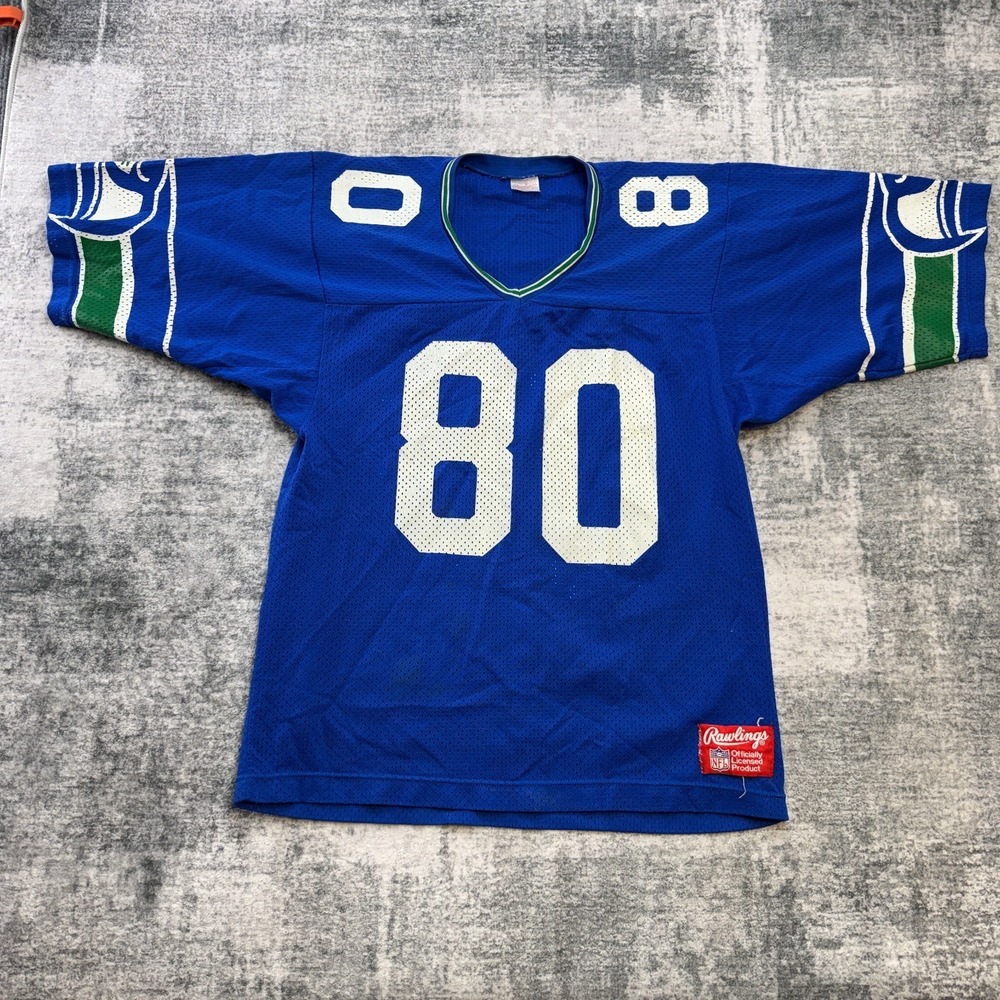 VTG‎ Rawlings Seattle Seahawks Jersey Mens Medium #80 Steve Largent 70s 80s NFL